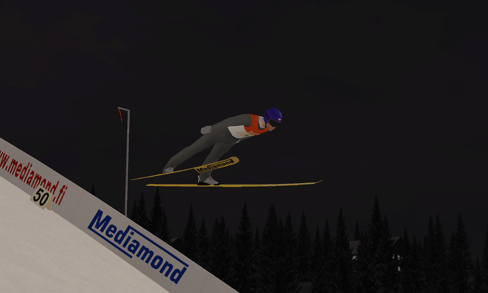 Gry o skokach narciarskich - ujęcie z gry Deluxe Ski Jump