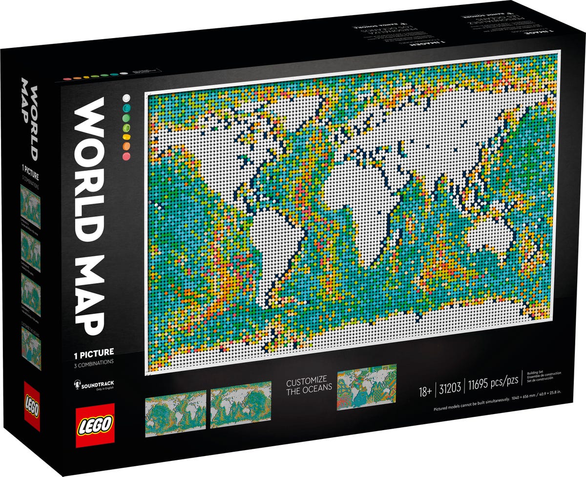mapa świata z lego